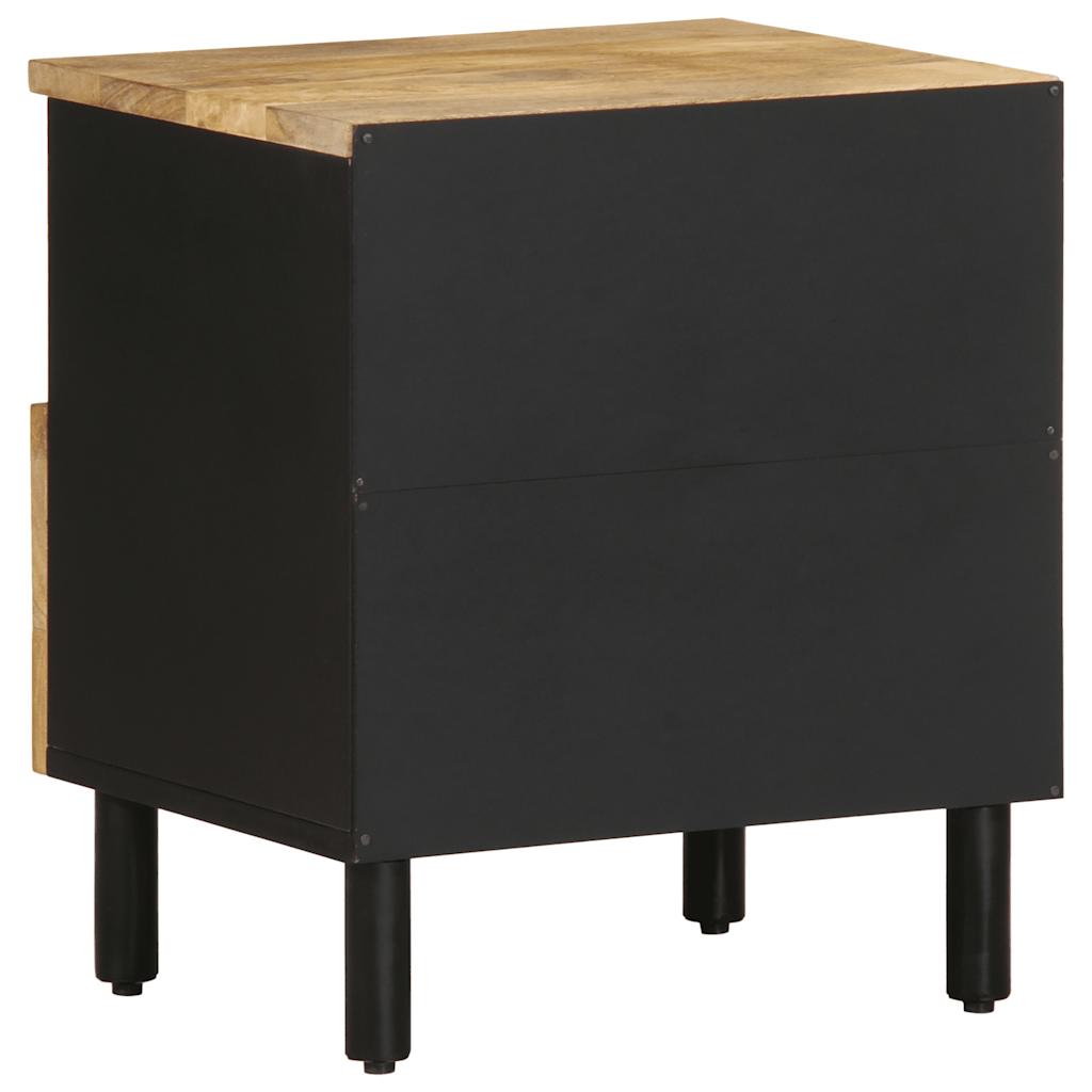 vidaXL Dulap de pat, negru, 40x33x46 cm, lemn masiv de mango brut vidaXL Dulap de pat, negru, 40x33x46 cm, lemn masiv de mango brut