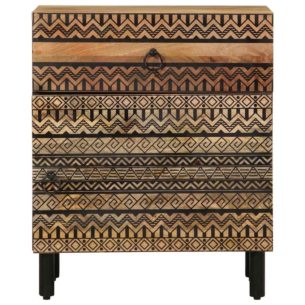 vidaXL Dulap de pat, negru, 50x33x60 cm, lemn masiv de mango brut vidaXL Dulap de pat, negru, 50x33x60 cm, lemn masiv de mango brut