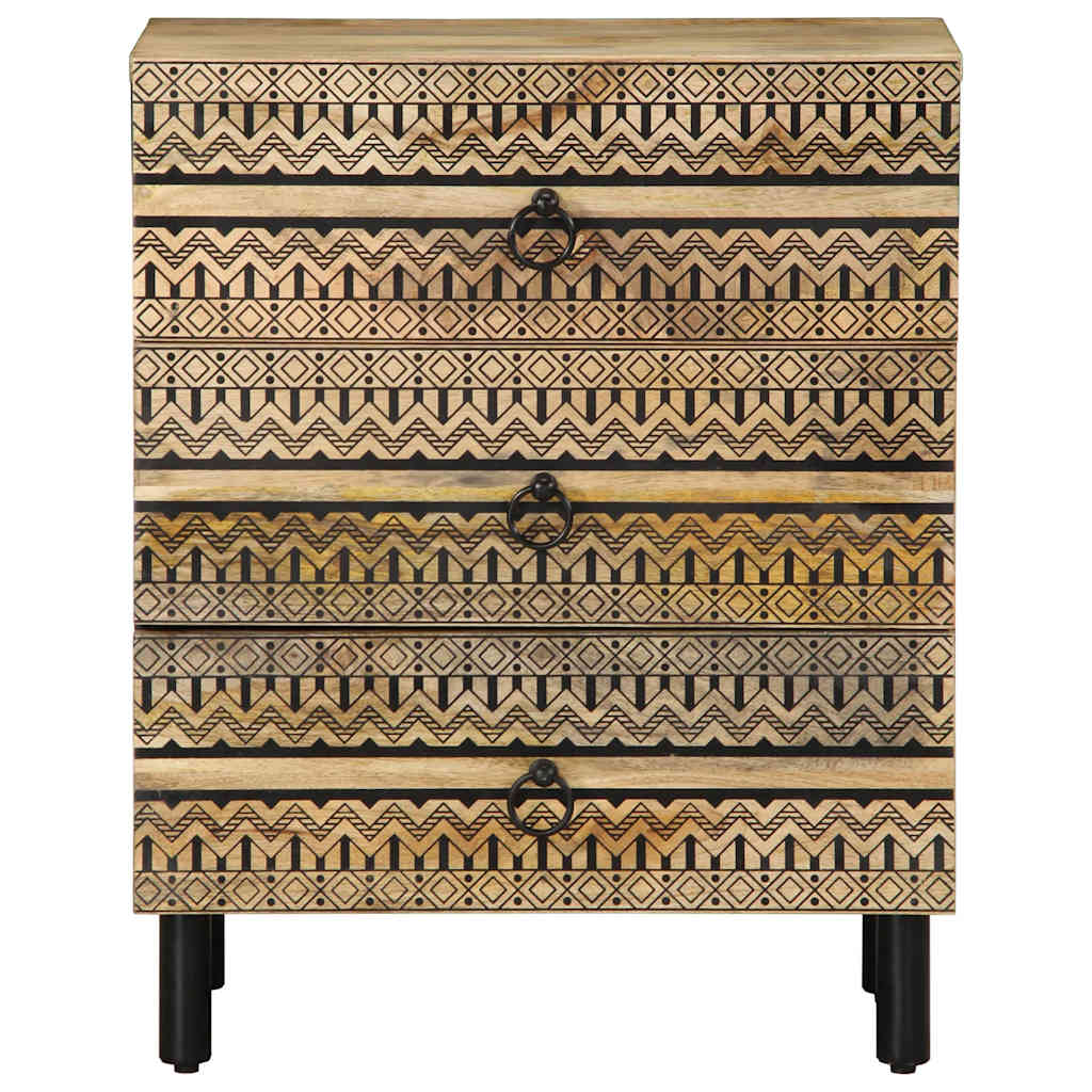 vidaXL Dulap de pat, negru, 50x33x62 cm, lemn masiv de mango brut vidaXL Dulap de pat, negru, 50x33x62 cm, lemn masiv de mango brut