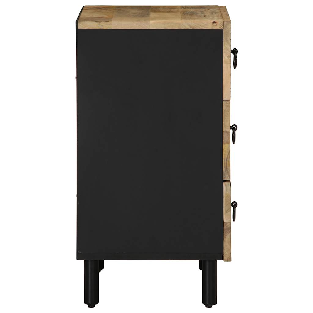 vidaXL Dulap de pat, negru, 50x33x62 cm, lemn masiv de mango brut vidaXL Dulap de pat, negru, 50x33x62 cm, lemn masiv de mango brut