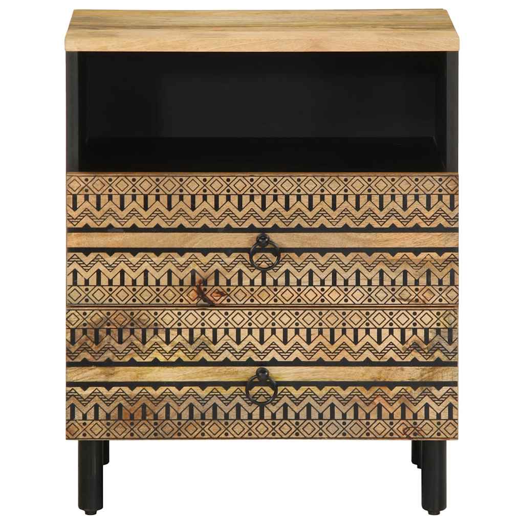 vidaXL Dulap de pat, negru, 50x33x62 cm, lemn masiv de mango brut vidaXL Dulap de pat, negru, 50x33x62 cm, lemn masiv de mango brut