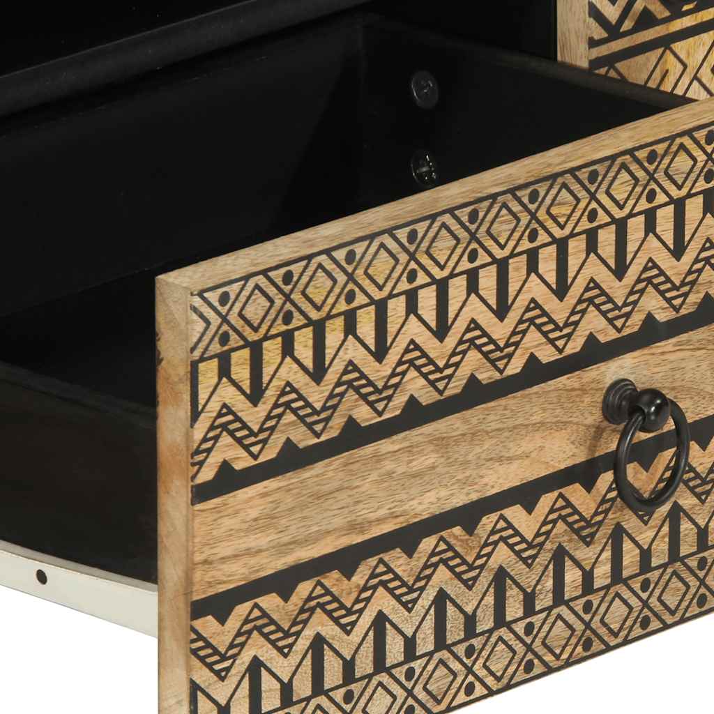 vidaXL Dulap TV, negru, 105x33,5x46 cm, lemn masiv de mango brut vidaXL Dulap TV, negru, 105x33,5x46 cm, lemn masiv de mango brut
