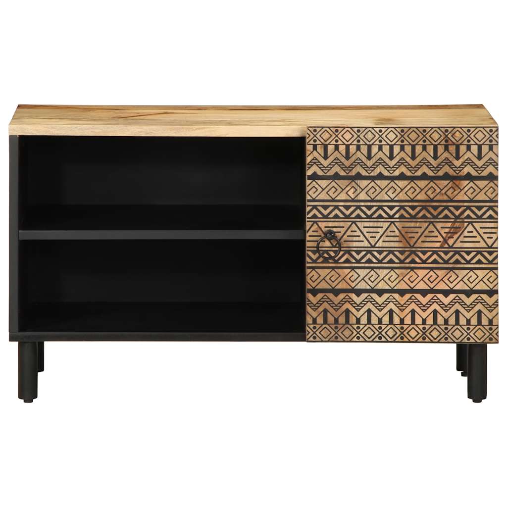 vidaXL Dulap TV, negru, 80x33,5x46 cm, lemn masiv de mango brut