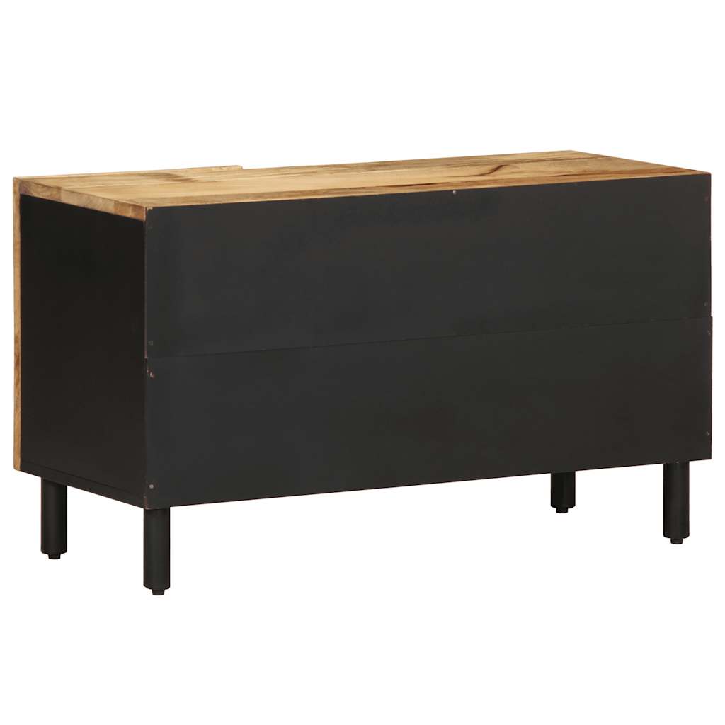 vidaXL Dulap TV, negru, 80x33,5x46 cm, lemn masiv de mango brut