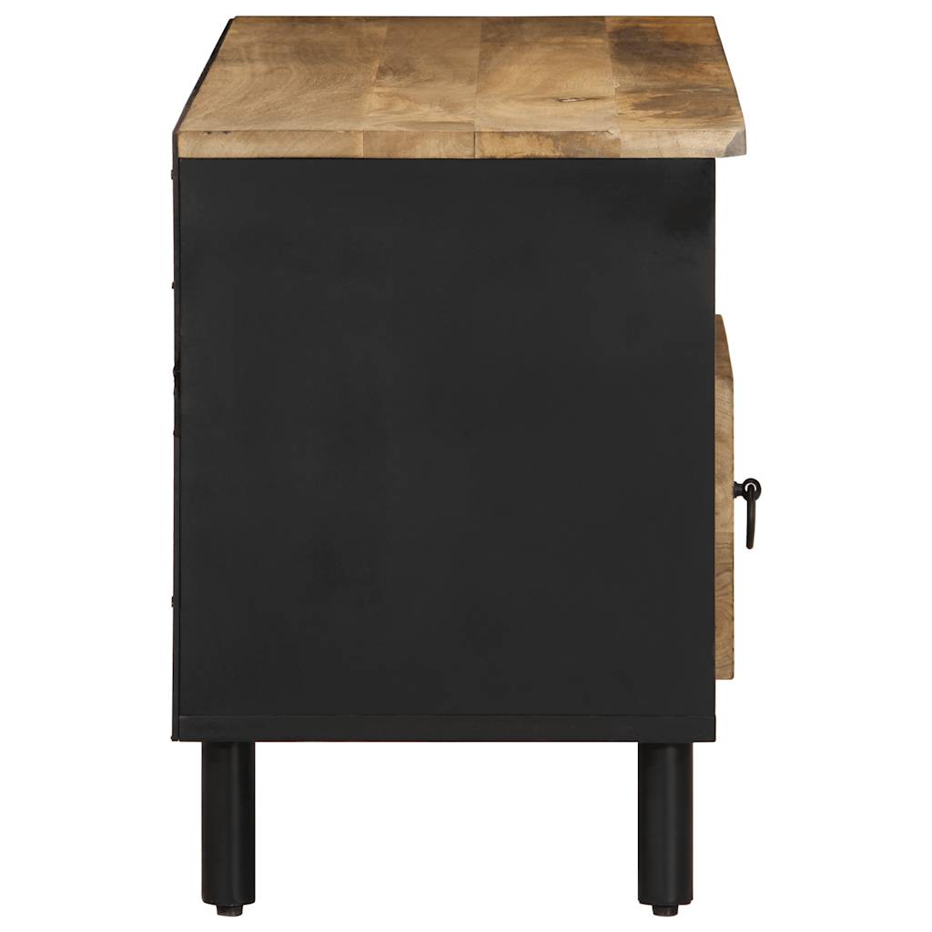 vidaXL Dulap TV, negru, 100x33,5x46 cm, lemn masiv de mango brut
