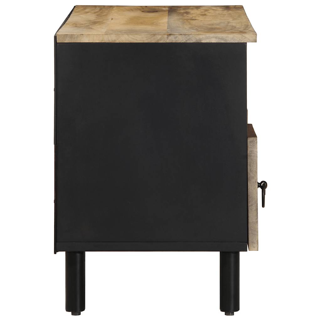 vidaXL Dulap TV, negru, 100x33,5x46 cm, lemn masiv de mango brut