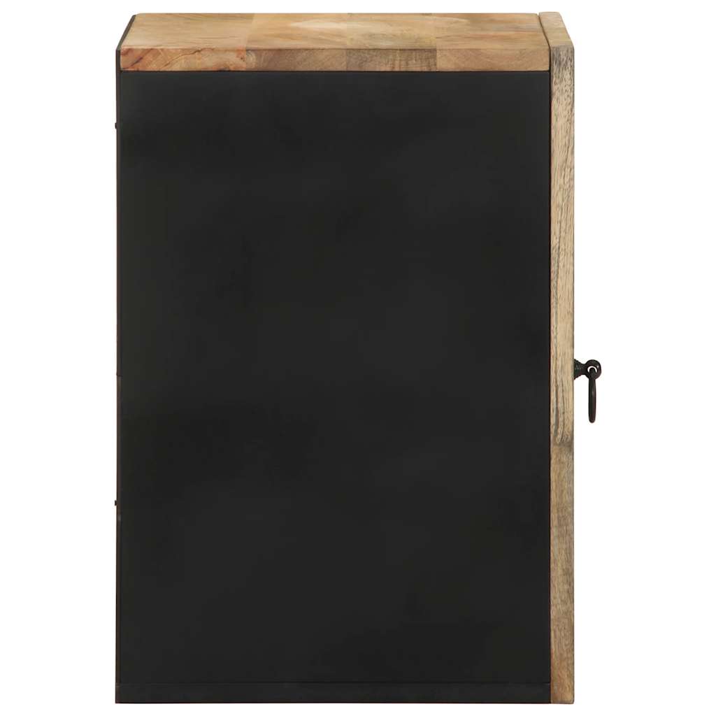 vidaXL Dulap suspendat de baie negru 38x33,5x48cm, lemn masiv de mango vidaXL Dulap suspendat de baie negru 38x33,5x48cm, lemn masiv de mango