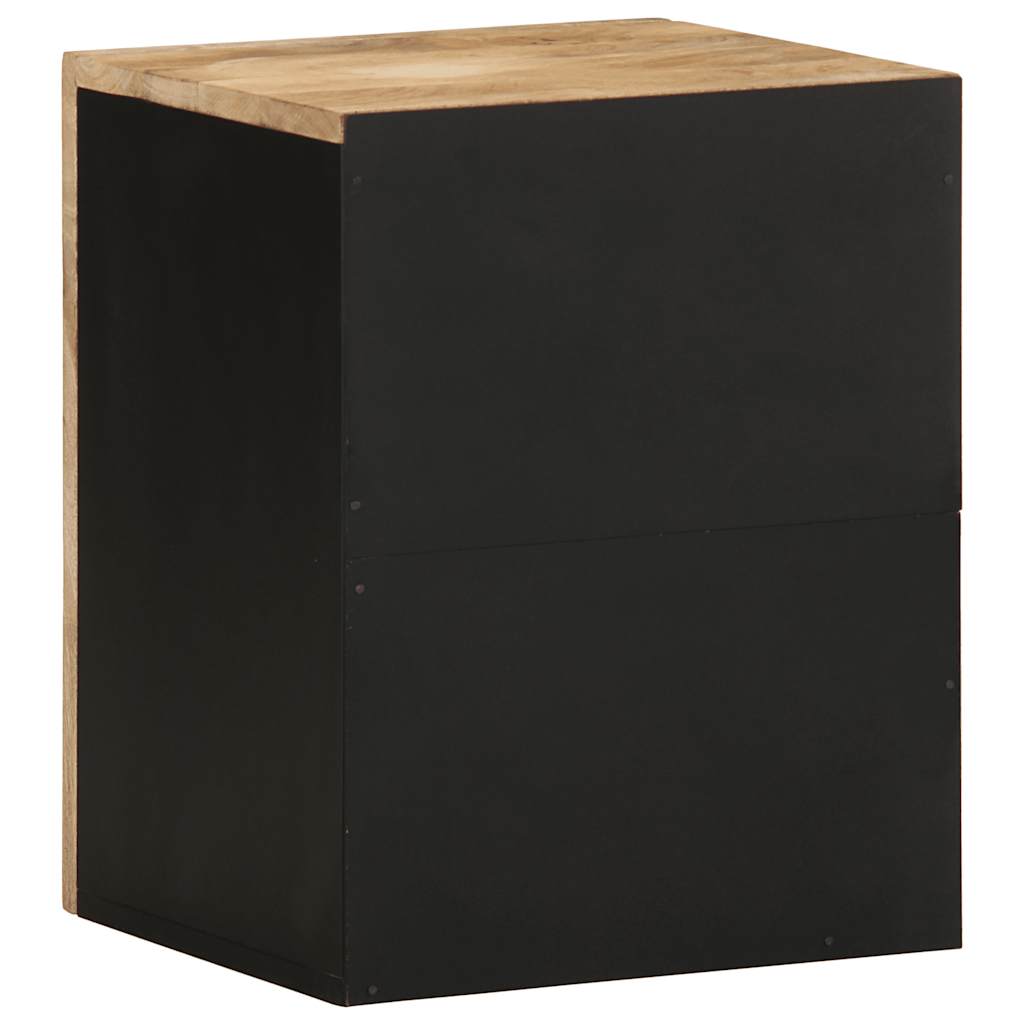 vidaXL Dulap suspendat de baie negru 38x33,5x48cm, lemn masiv de mango vidaXL Dulap suspendat de baie negru 38x33,5x48cm, lemn masiv de mango