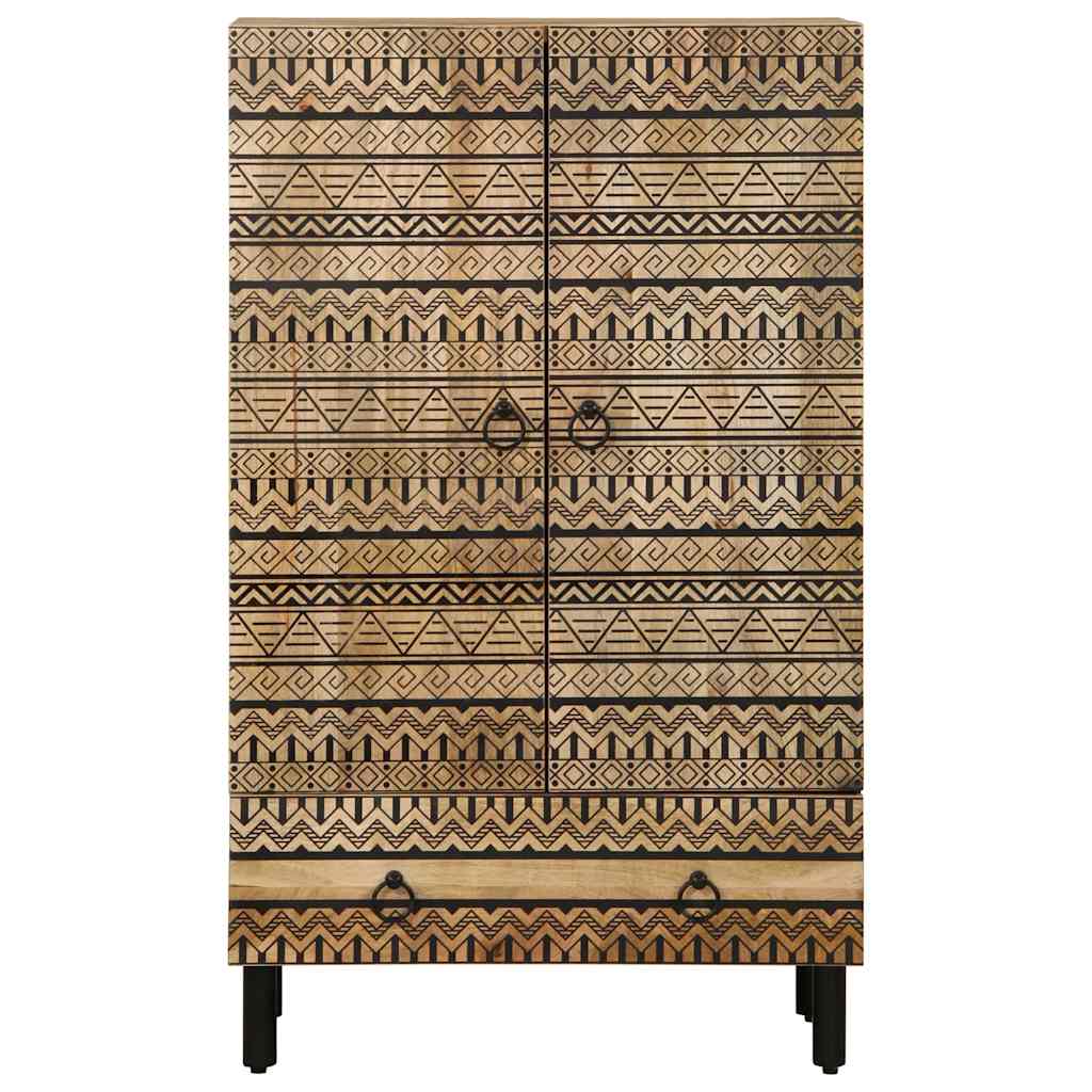 vidaXL Dulap înalt, 60x33,5x110 cm, lemn masiv de mango brut