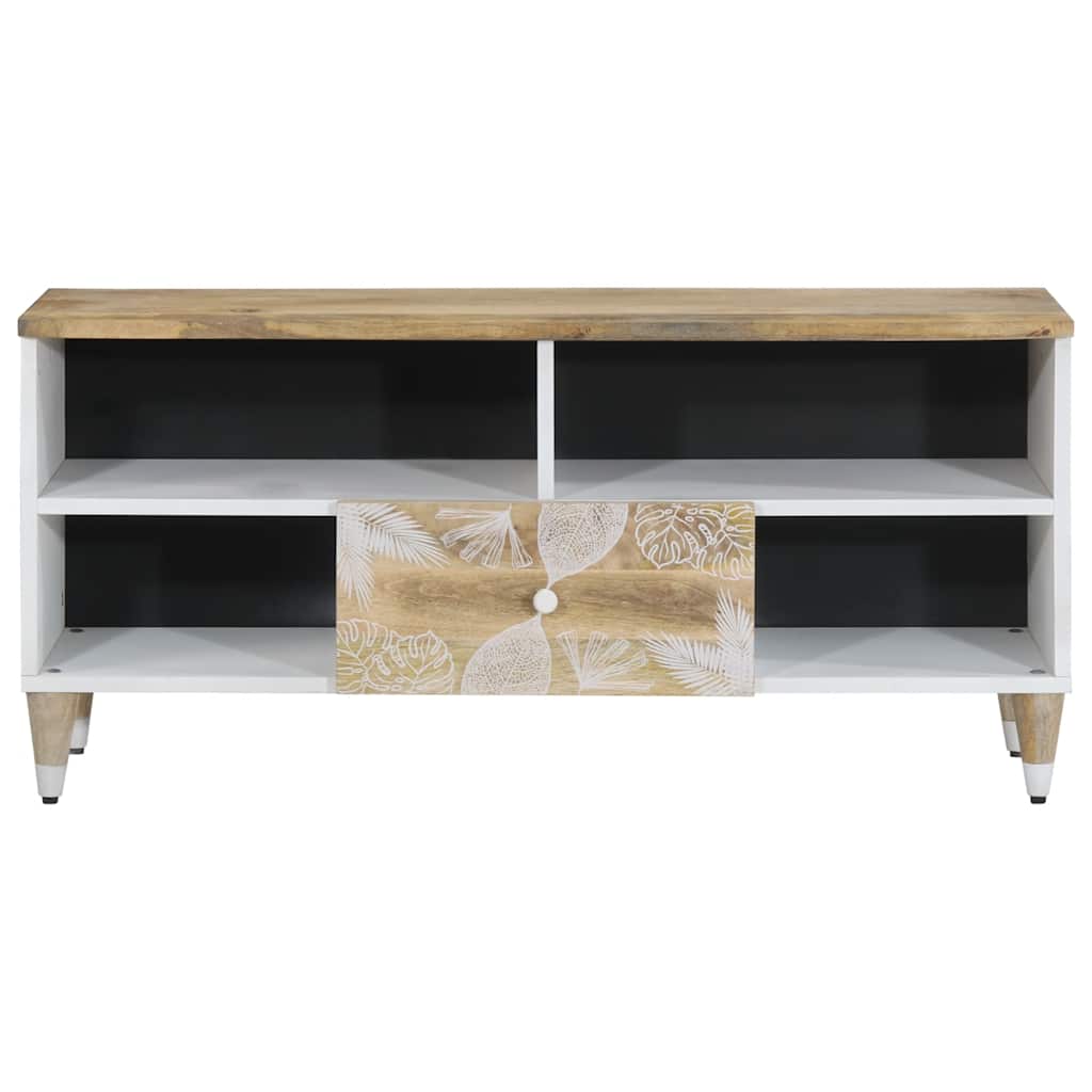 vidaXL Comodă TV, 100x33,5x46 cm, lemn masiv de mango