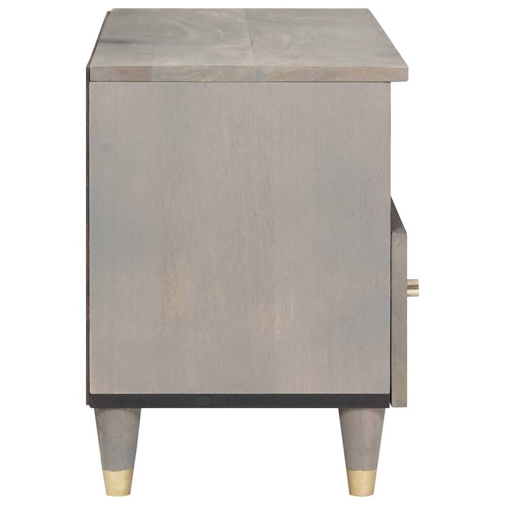 vidaXL Cabinet TV cu sertar Gri 70 x 33 x 46 cm Lemn de mango solid