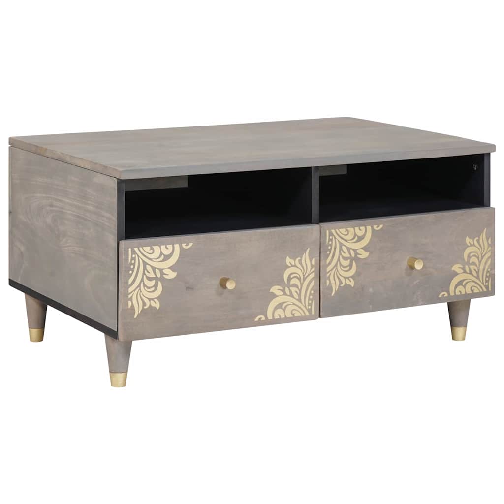 vidaXL Masă de cafea cu sertar Gri 80 x 54 x 40 cm Lemn de mango solid