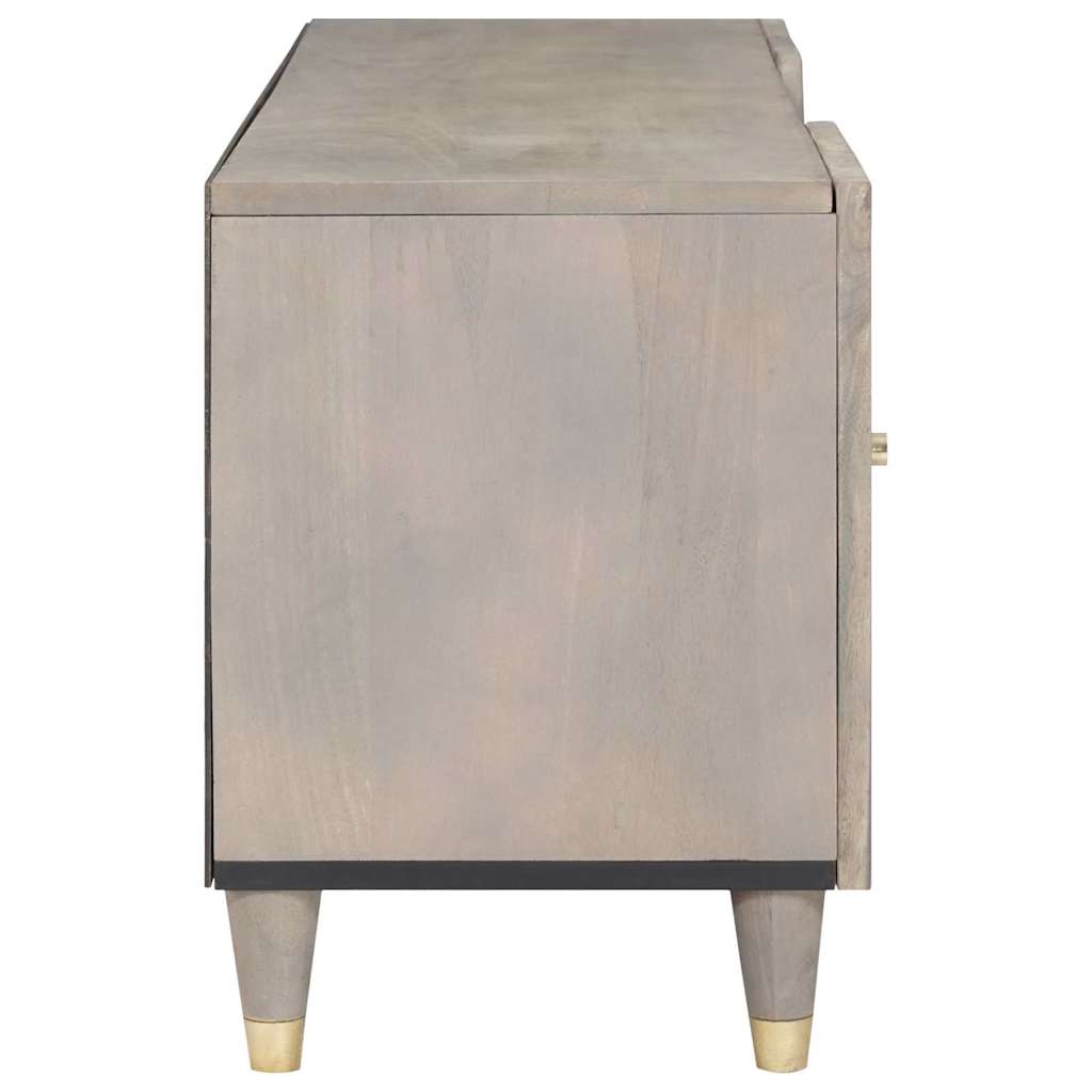 vidaXL Cabinet TV cu sertar Gri 105 x 33 x 46 cm Lemn de mango solid