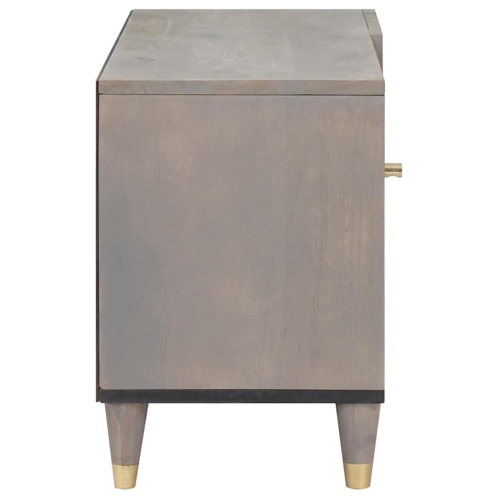 vidaXL Cabinet TV cu raft Gri 80 x 33 x 46 cm Lemn de mango solid
