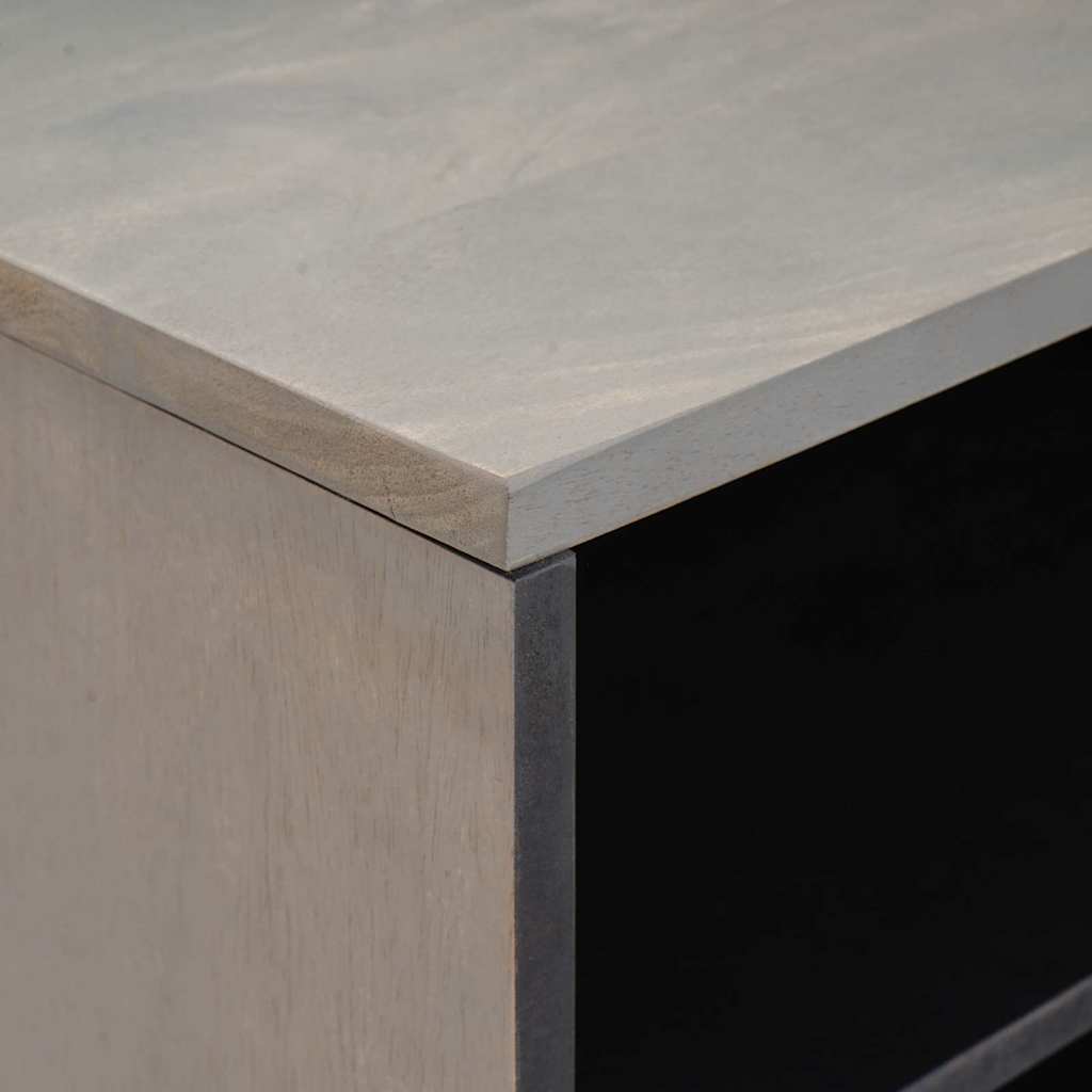 vidaXL Cabinet TV cu raft Gri 80 x 33 x 46 cm Lemn de mango solid