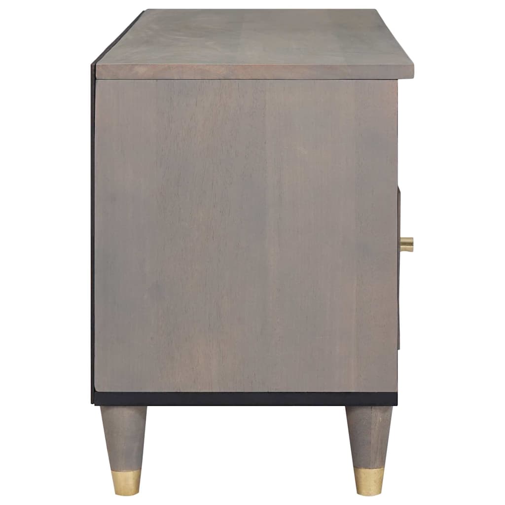 vidaXL Cabinet TV cu sertar Gri 100 x 33 x 46 cm Lemn de mango solid