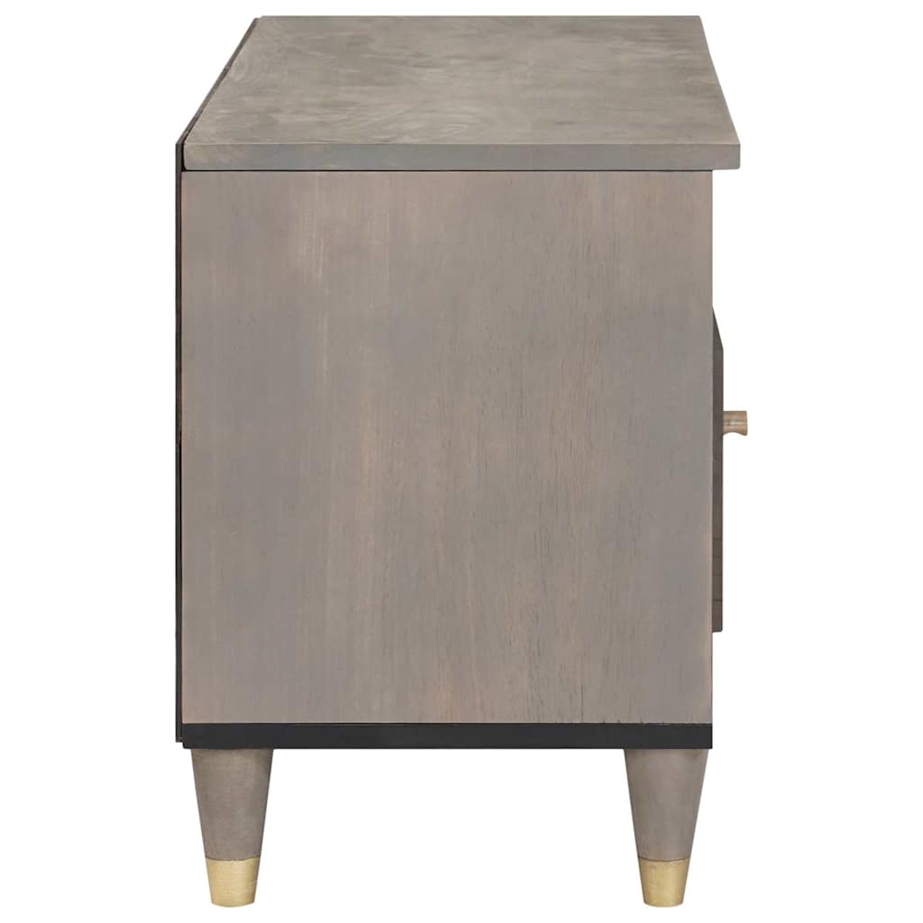 vidaXL Cabinet TV cu sertar Gri 80 x 33 x 46 cm Lemn de mango solid