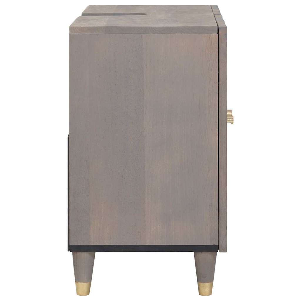 vidaXL Dulap de chiuvetă Gri 62 x 33 x 58 cm Lemn de mango solid