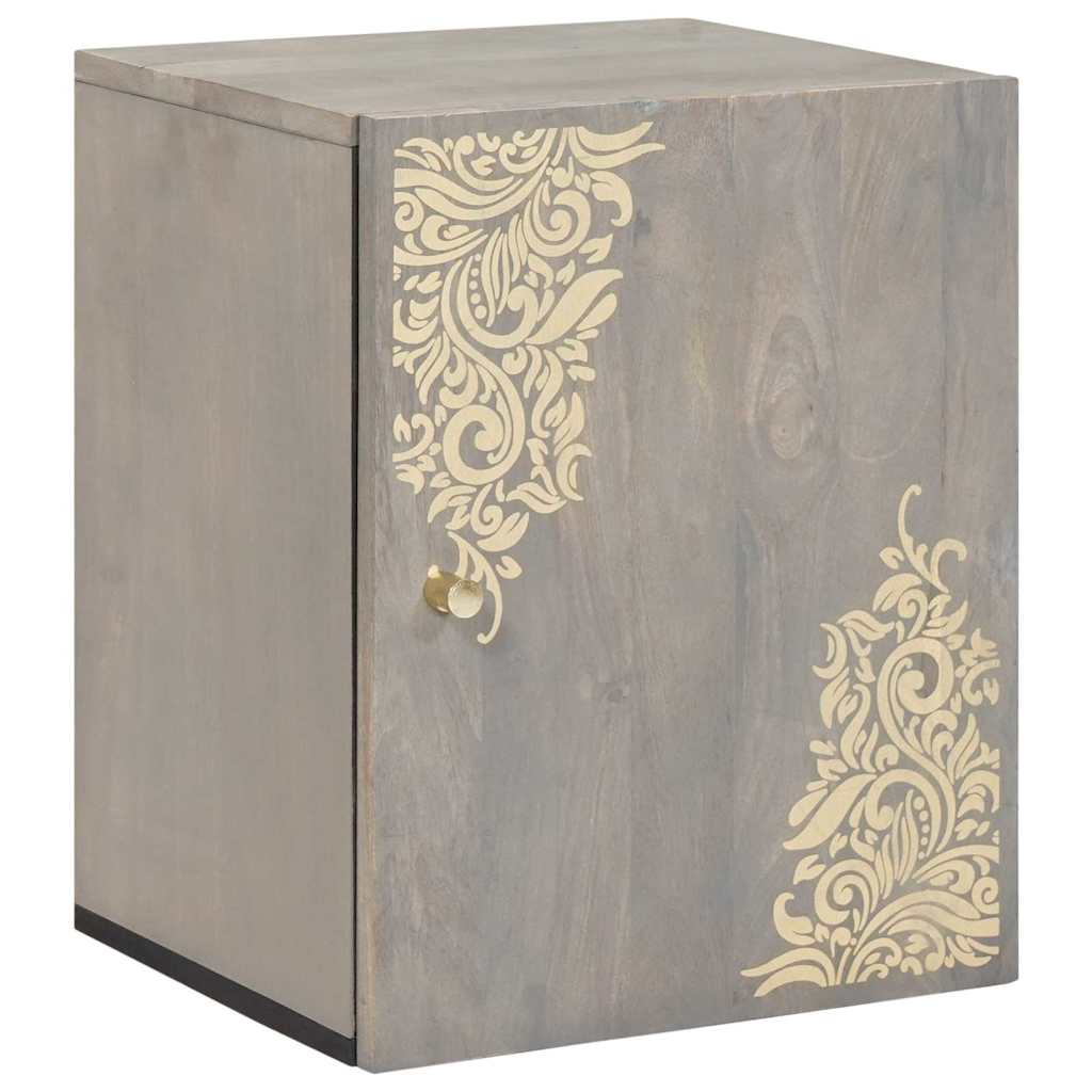 vidaXL Dulap de perete cu ușă Gri 38 x 33 x 48 cm Lemn de mango solid