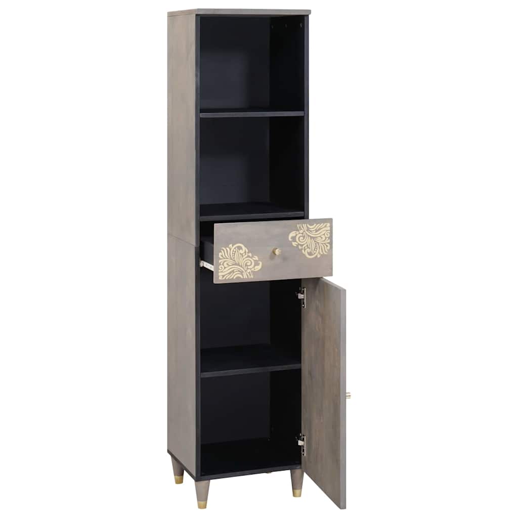 vidaXL Bufet cu sertar Gri 38 x 33 x 160 cm Lemn de mango solid