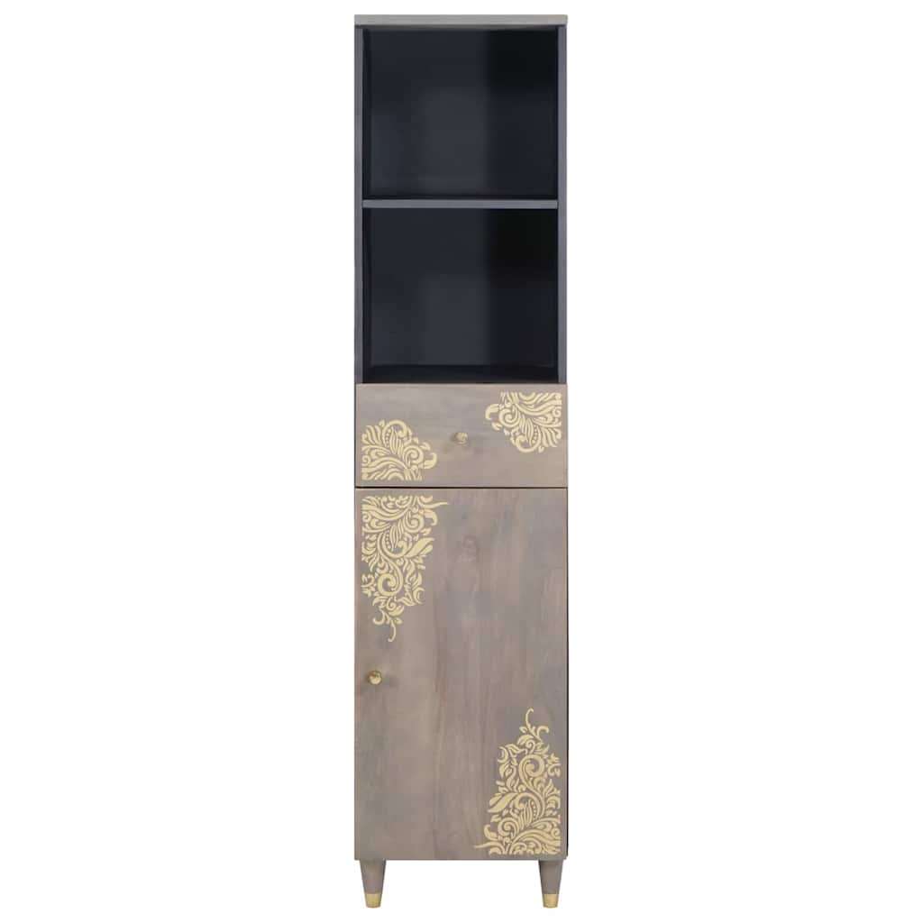 vidaXL Bufet cu sertar Gri 38 x 33 x 160 cm Lemn de mango solid