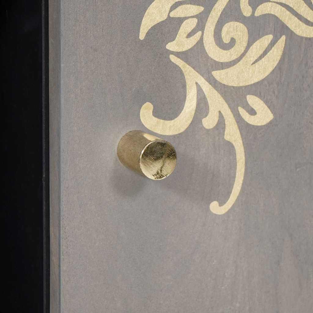 vidaXL Bufet cu raft Gri și Aur 90 x 33 x 75 cm Lemn de mango solid