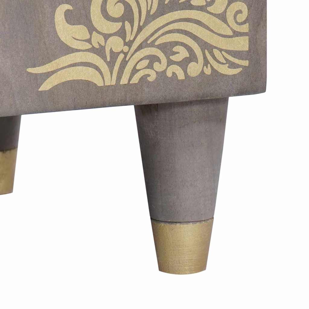 vidaXL Bufet cu raft Gri și Aur 40 x 33 x 110 cm Lemn de mango solid