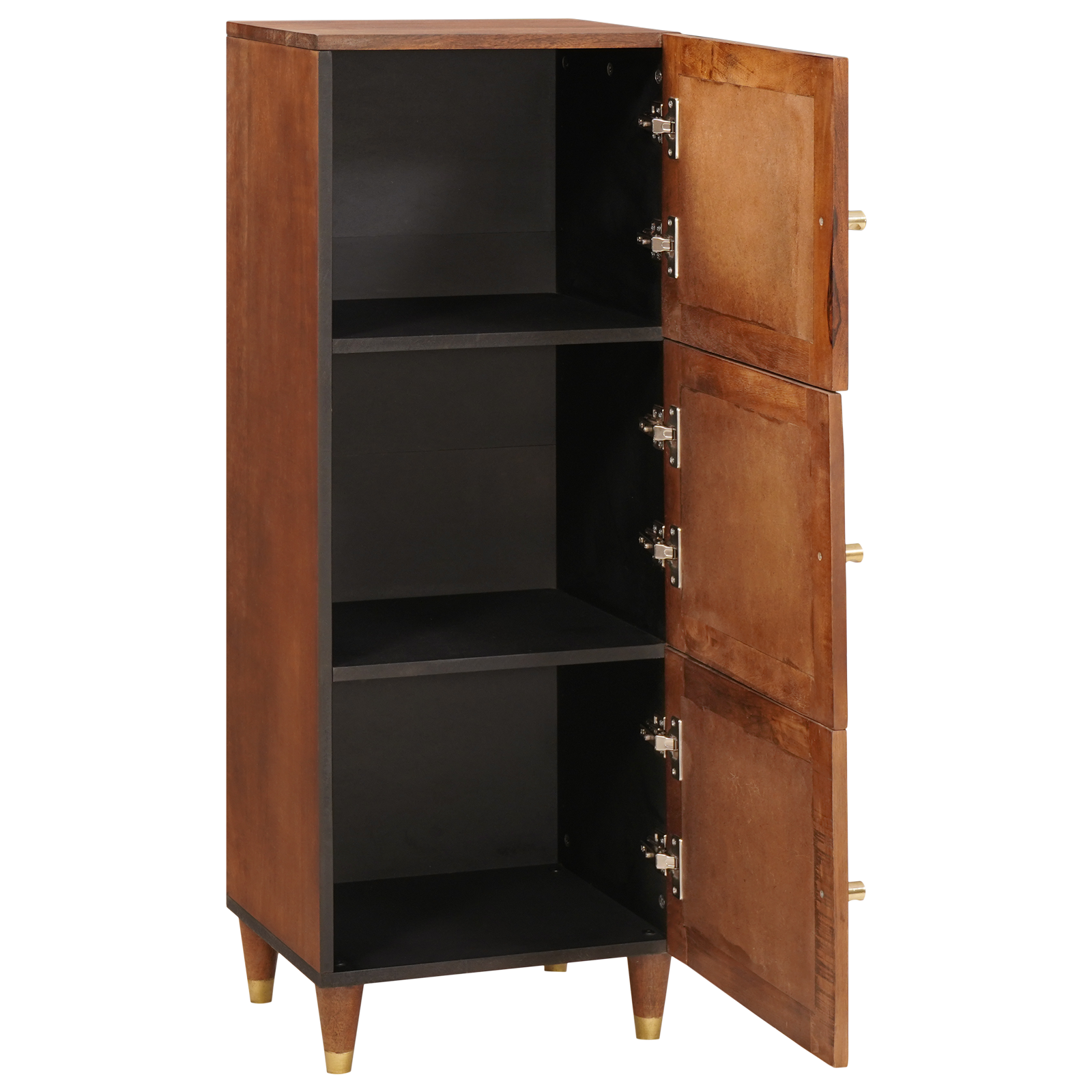 vidaXL Raft înalt Maro 40 x 33.5 x 110 cm Ratan și lemn solid de mango