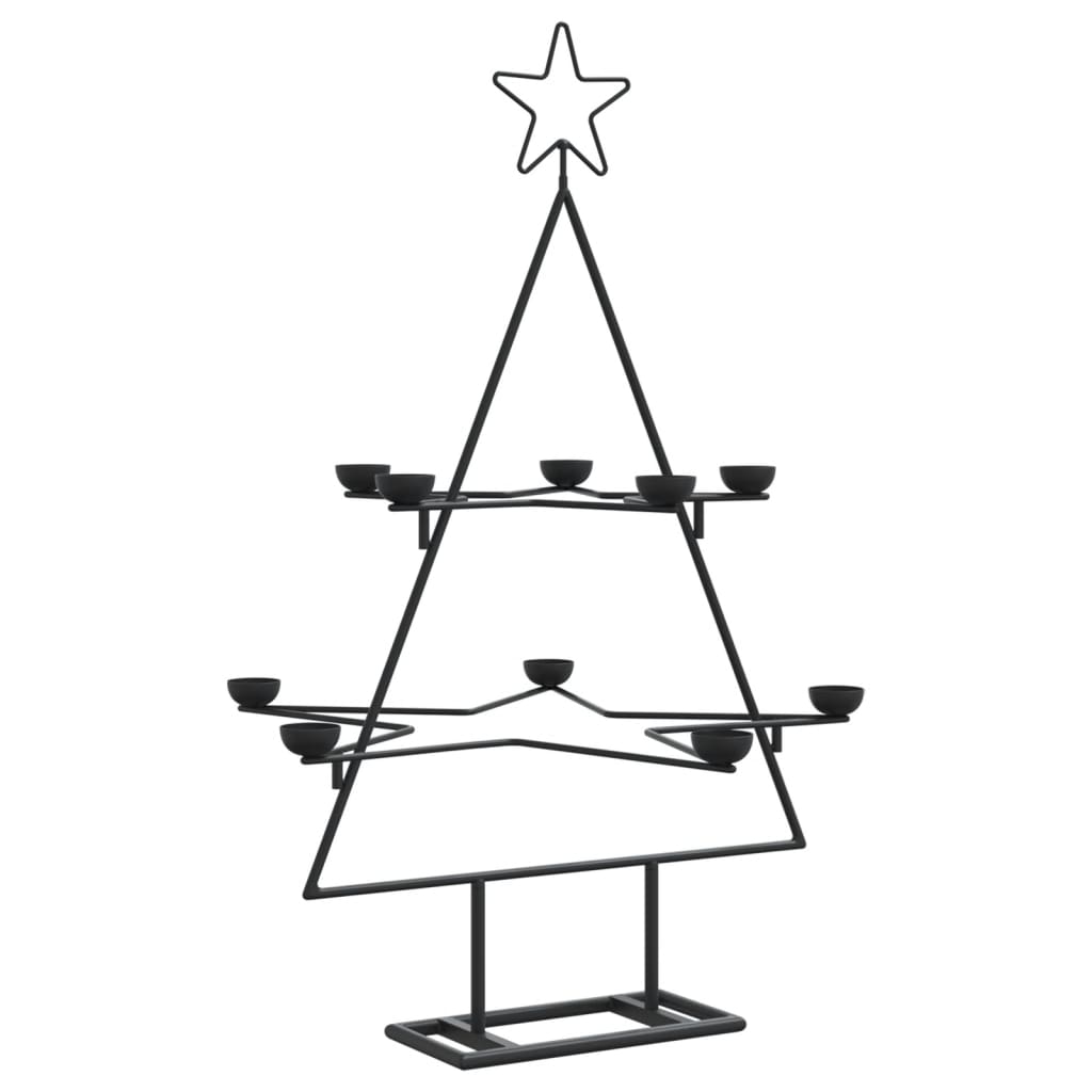 vidaXL Brad de Crăciun din metal pentru decor, negru, 75 cm vidaXL Brad de Crăciun din metal pentru decor, negru, 75 cm