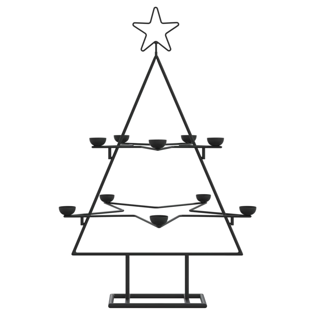vidaXL Brad de Crăciun din metal pentru decor, negru, 75 cm vidaXL Brad de Crăciun din metal pentru decor, negru, 75 cm