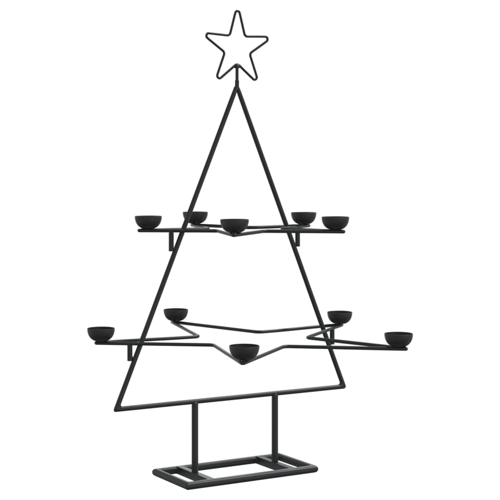 vidaXL Brad de Crăciun din metal pentru decor, negru, 75 cm vidaXL Brad de Crăciun din metal pentru decor, negru, 75 cm