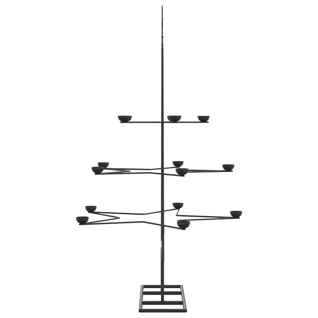 vidaXL Brad de Crăciun din metal pentru decor, negru, 105 cm