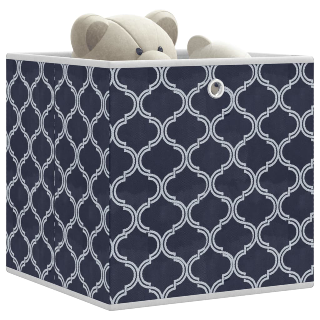 vidaXL Cutii depozit pliabile 10buc albastru 32x32x32cm textil nețesut vidaXL Cutii depozit pliabile 10buc albastru 32x32x32cm textil nețesut