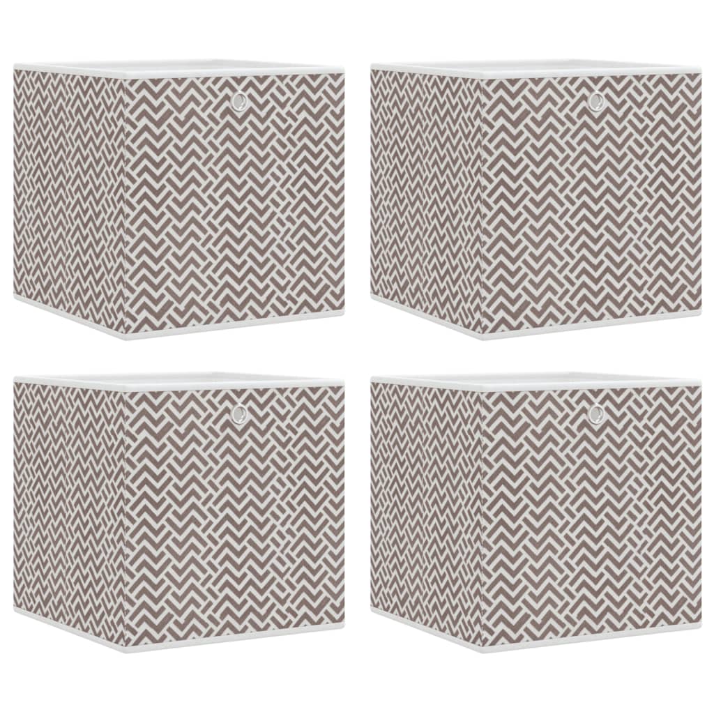 vidaXL Cutii depozitare pliabile 4 buc maro 32x32x32cm textil nețesut vidaXL Cutii depozitare pliabile 4 buc maro 32x32x32cm textil nețesut