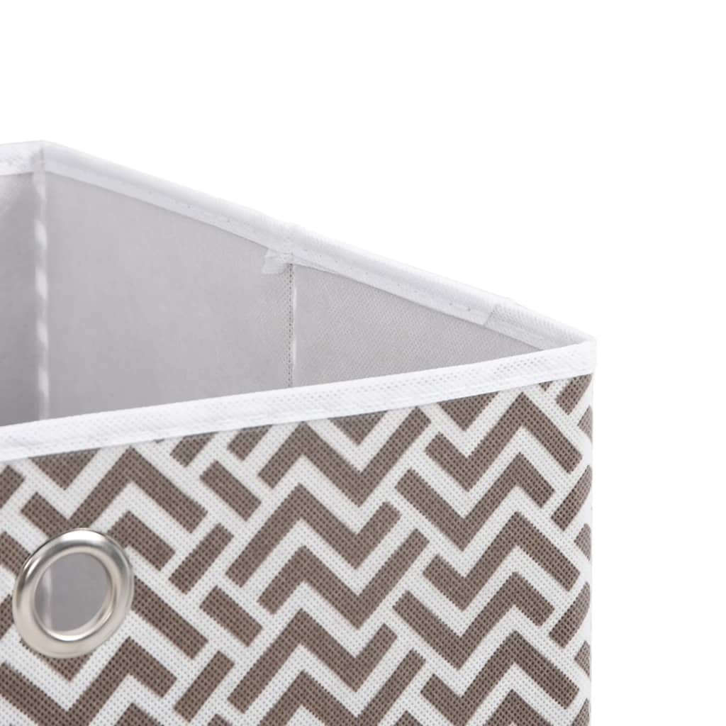 vidaXL Cutii depozitare pliabile 4 buc maro 32x32x32cm textil nețesut vidaXL Cutii depozitare pliabile 4 buc maro 32x32x32cm textil nețesut
