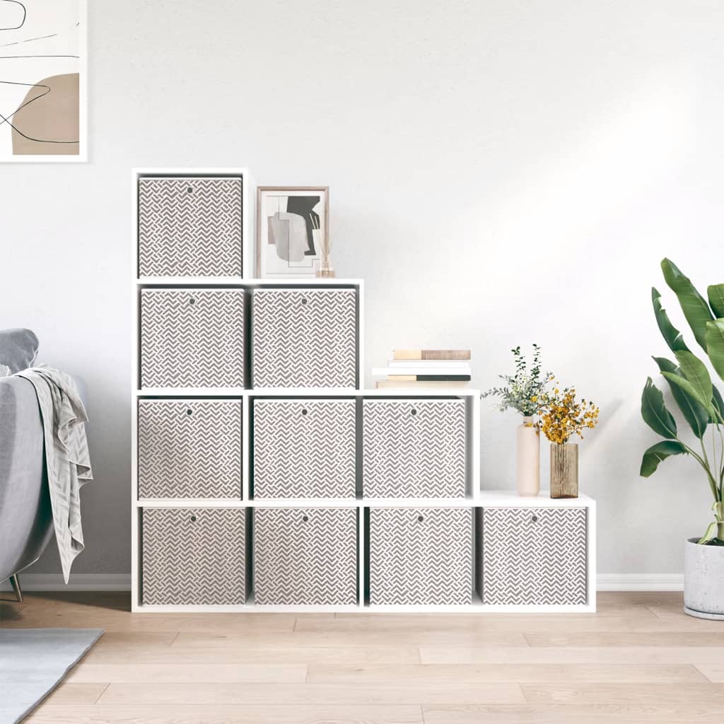 vidaXL Cutii depozitare pliabile 10 buc maro 32x32x32cm textil nețesut