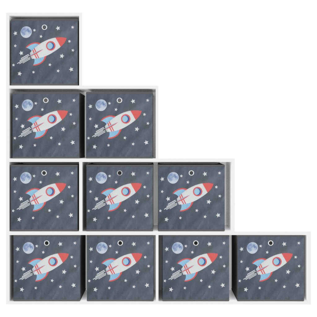 vidaXL Cutii depozitare pliabile 10 buc. gri 32x32x32cm textil nețesut vidaXL Cutii depozitare pliabile 10 buc. gri 32x32x32cm textil nețesut