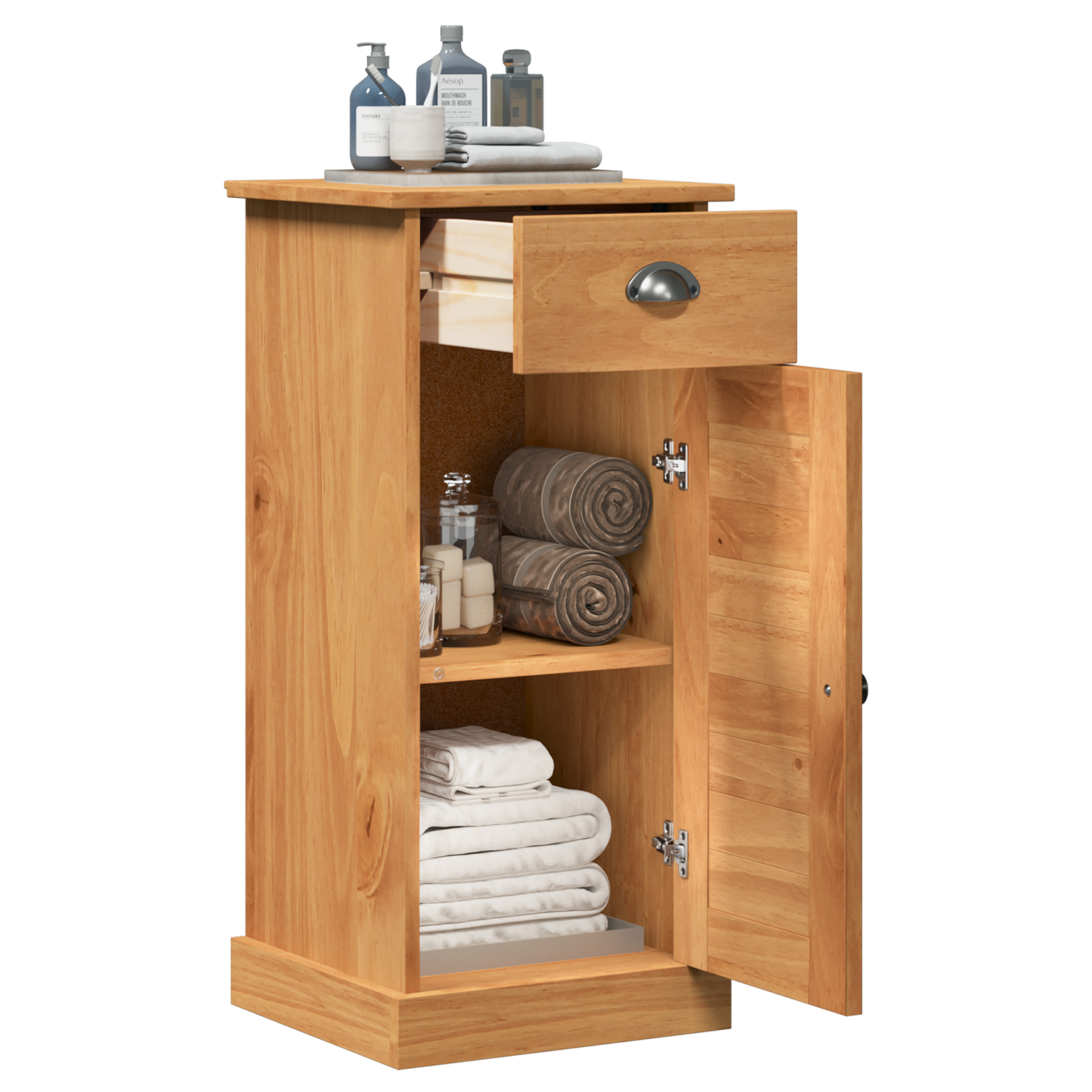 vidaXL Cabinet de baie "VIGO" cu sertar 37x34x80 cm Lemn masiv de pin