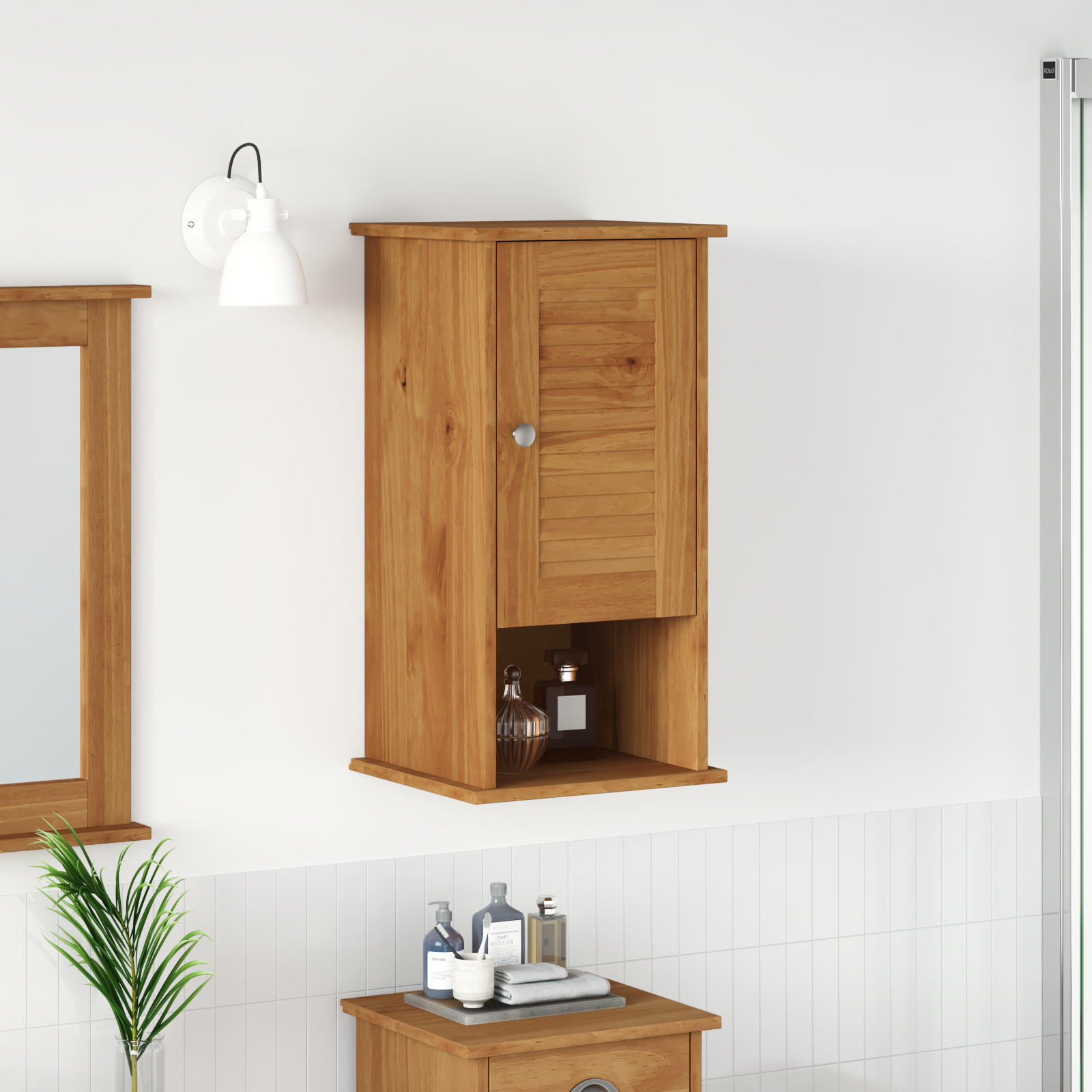 vidaXL Dulap Bathroom Montat pe Perete maro miere 37 x 34 x 71.5 cm vidaXL Dulap Bathroom Montat pe Perete maro miere 37 x 34 x 71.5 cm