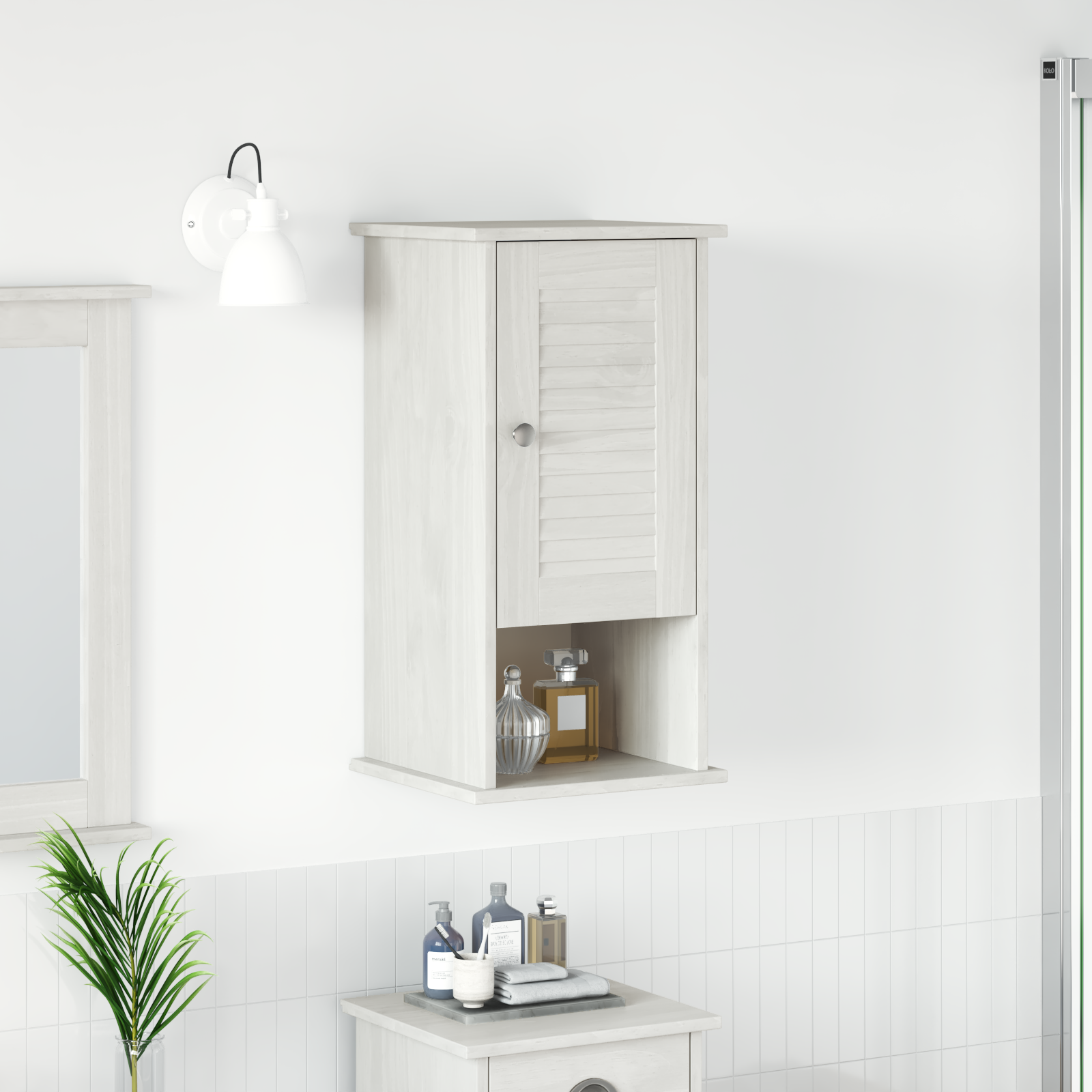 vidaXL Dulap Bathroom Montat pe Perete Alb 37 x 34 x 71.5 cm vidaXL Dulap Bathroom Montat pe Perete Alb 37 x 34 x 71.5 cm
