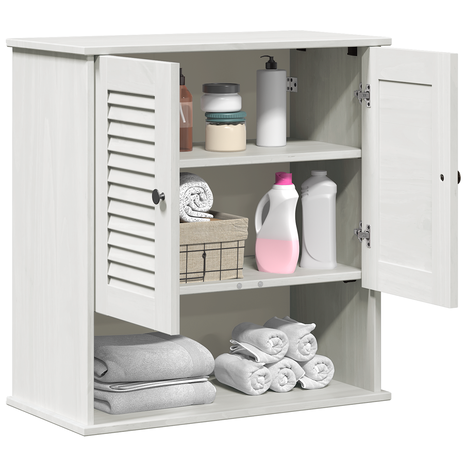 vidaXL Cabinet de baie montat pe perete Alb 67.5 x 34 x 71.5 cm vidaXL Cabinet de baie montat pe perete Alb 67.5 x 34 x 71.5 cm