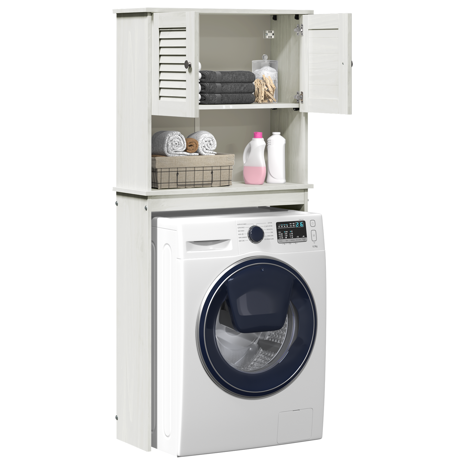 vidaXL Dulap pentru mașina de spălat VIGO Alb 72.5 x 27 x 161 cm vidaXL Dulap pentru mașina de spălat VIGO Alb 72.5 x 27 x 161 cm