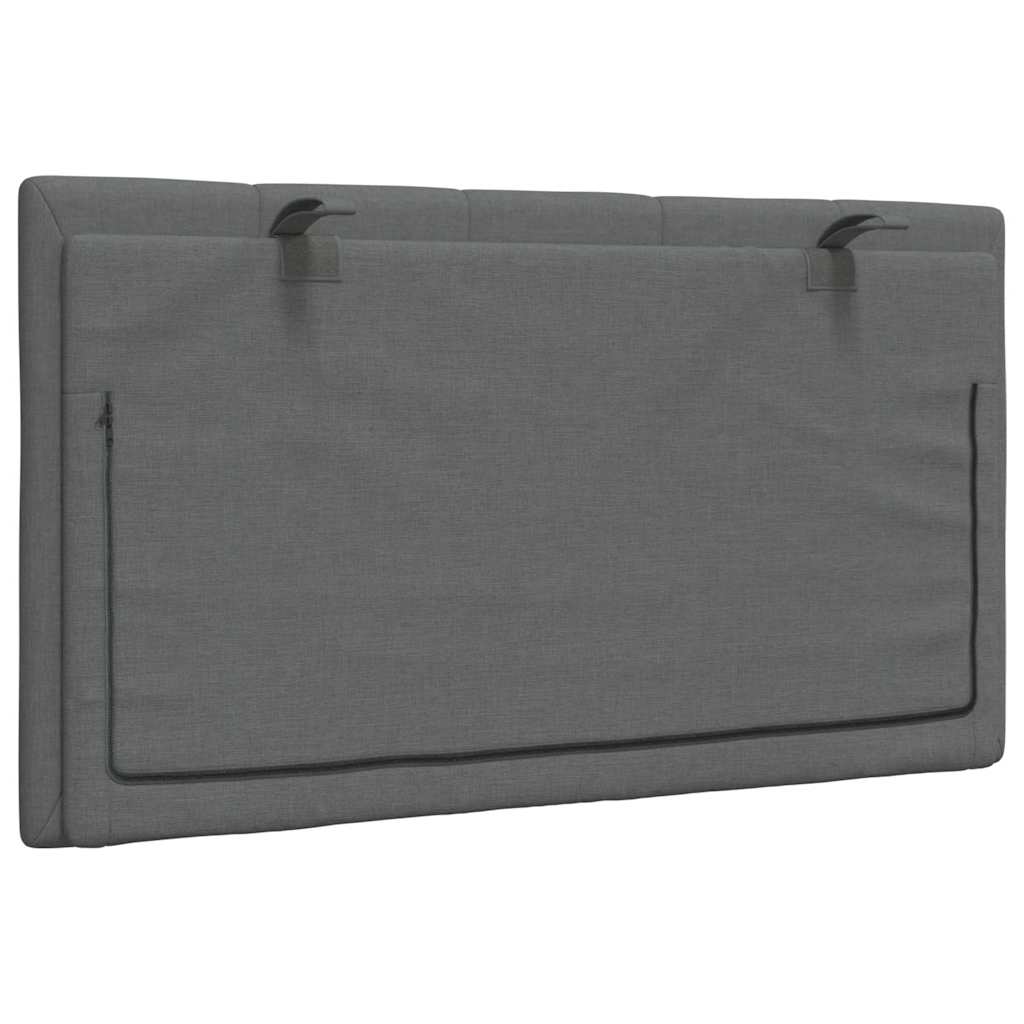 vidaXL Pernă pentru tăblie de pat, gri închis, 90 cm, material textil vidaXL Pernă pentru tăblie de pat, gri închis, 90 cm, material textil