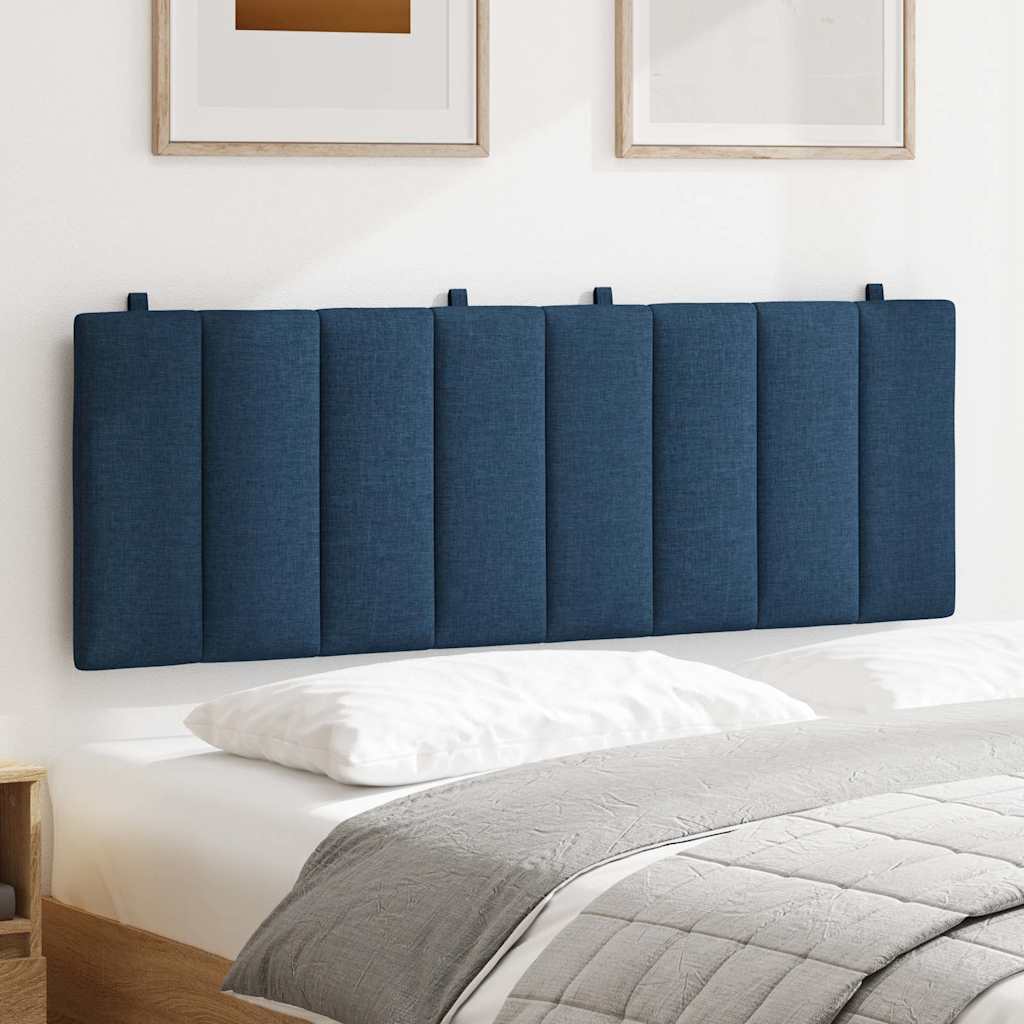 vidaXL Pernă pentru tăblie de pat, albastru, 120 cm, material textil vidaXL Pernă pentru tăblie de pat, albastru, 120 cm, material textil