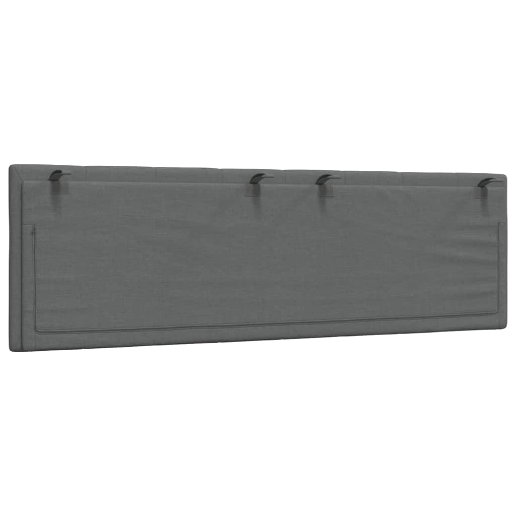 vidaXL Pernă pentru tăblie de pat, Hanko, gri închis, 140 cm, material textil