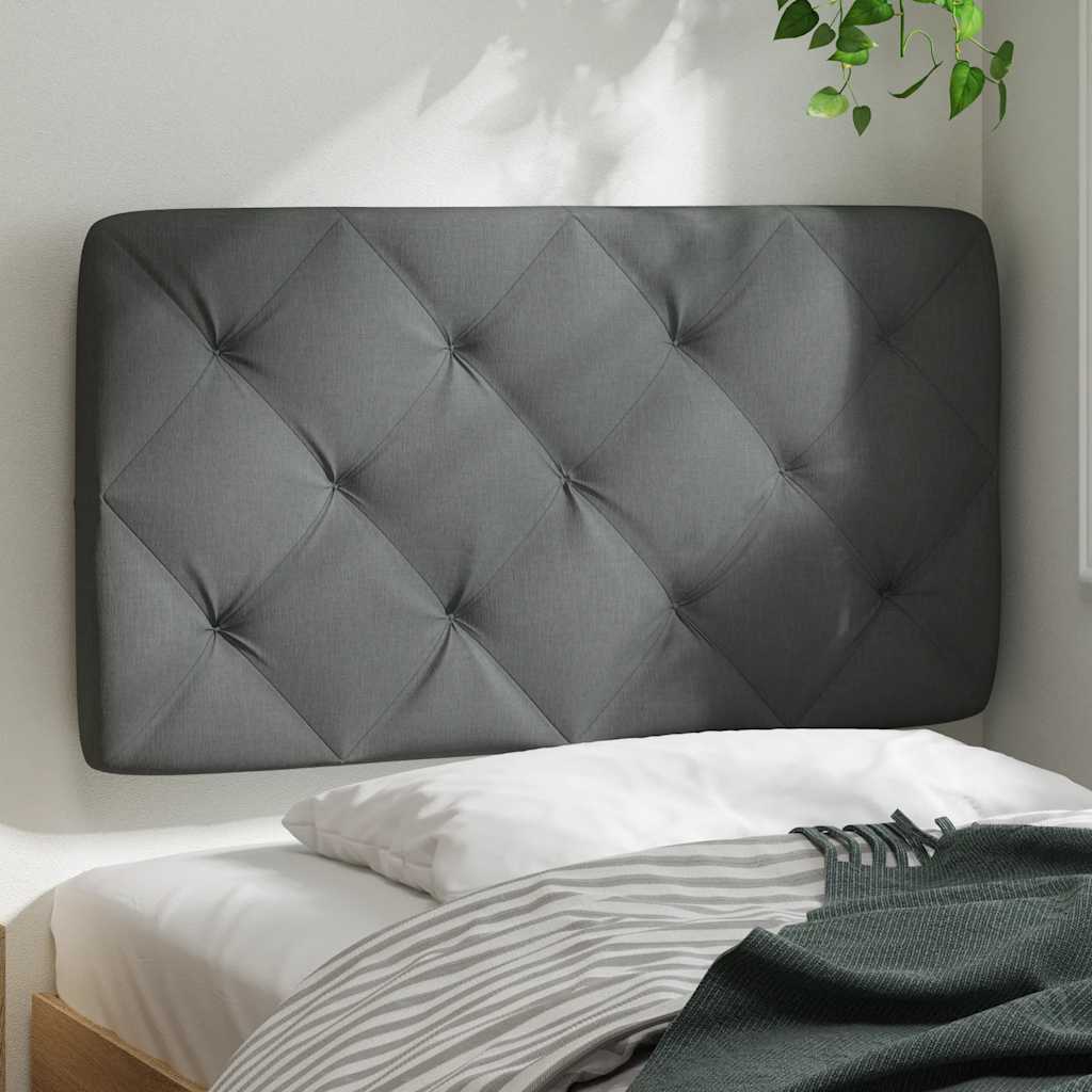 vidaXL Pernă pentru tăblie de pat, gri închis, 90 cm, material textil vidaXL Pernă pentru tăblie de pat, gri închis, 90 cm, material textil