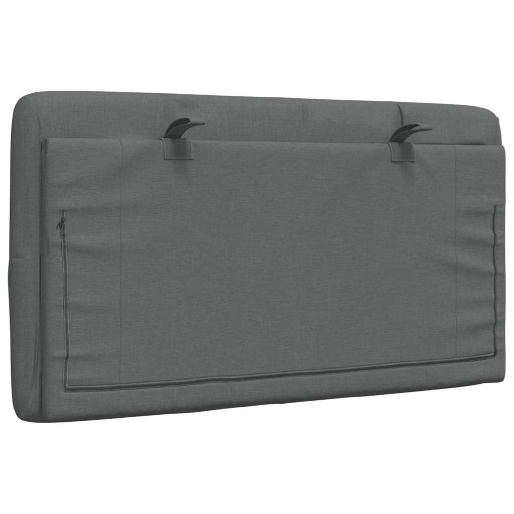 vidaXL Pernă pentru tăblie de pat, gri închis, 90 cm, material textil vidaXL Pernă pentru tăblie de pat, gri închis, 90 cm, material textil