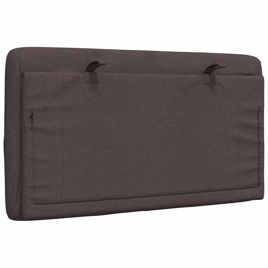 vidaXL Pernă pentru tăblie de pat maro închis, 90 cm, material textil vidaXL Pernă pentru tăblie de pat maro închis, 90 cm, material textil