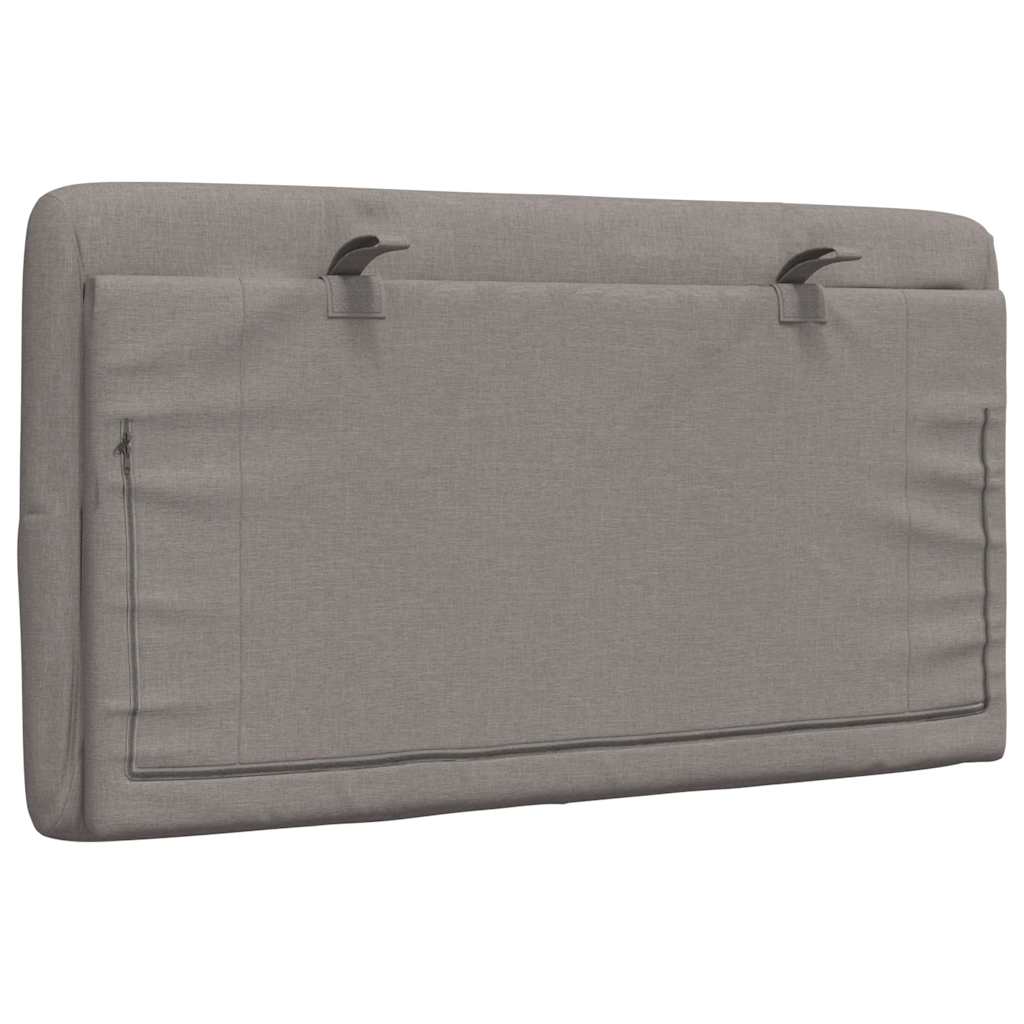 vidaXL Pernă pentru tăblie de pat, gri taupe, 90 cm, material textil vidaXL Pernă pentru tăblie de pat, gri taupe, 90 cm, material textil