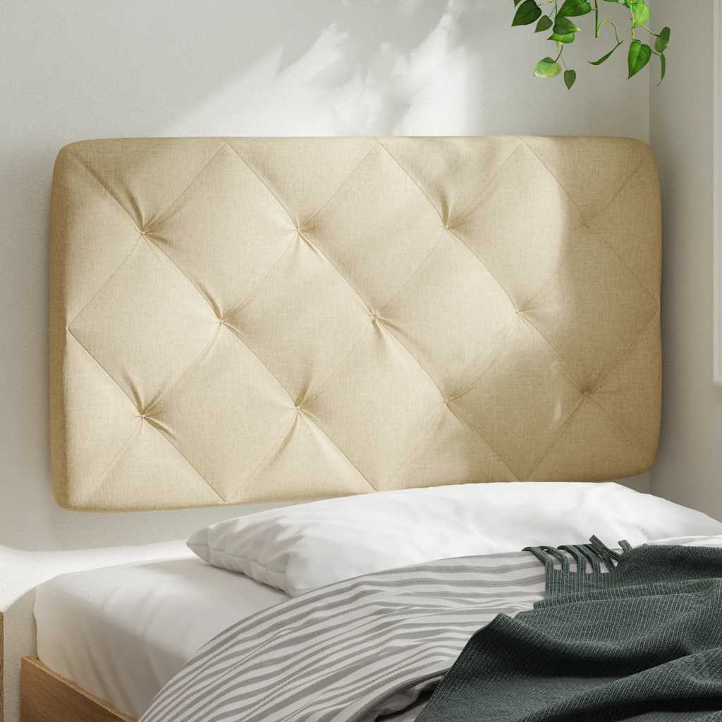 vidaXL Pernă pentru tăblie de pat, crem, 90 cm, material textil